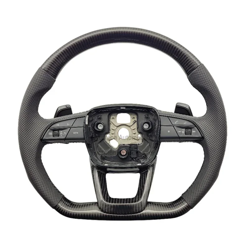 Factory Outlet Carbon Fiber Perforated Leather Steering Wheel for A3 A4 A4L A5 A6 A6L A7 Car Steering Wheel