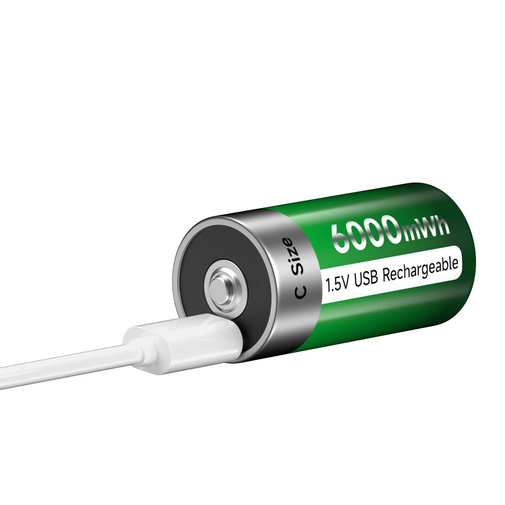 PALO 충전식 배터리 C 사이즈 Lipo LR14 배터리, RC 카메라 드론 액세서리, C 타입, 1.5V, 6000mWh, 1-10 개