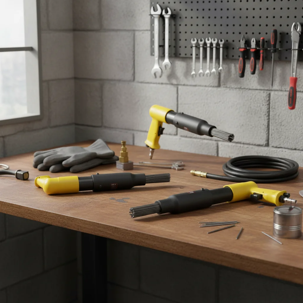 Professional 19-Needle Pneumatic Rust Remover,  Tool For Paint Stripping, Weld Slag Cleaning And Marine Surfaces Treatm