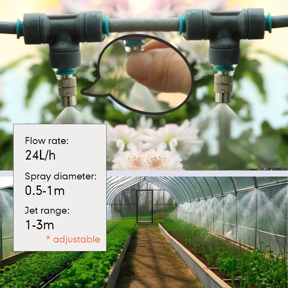 50-5M Garden Atomizing Nozzle Automatic Irrigation System for Outdoor Courtyard Plants Mists Tuya APP Timer Spray Watering Kit
