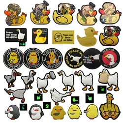 New Outdoor Tactical duck Badge, Embroidered Naughty Goose Magic Armband Rubber Luminous Personality Big Goose Backpack Patch