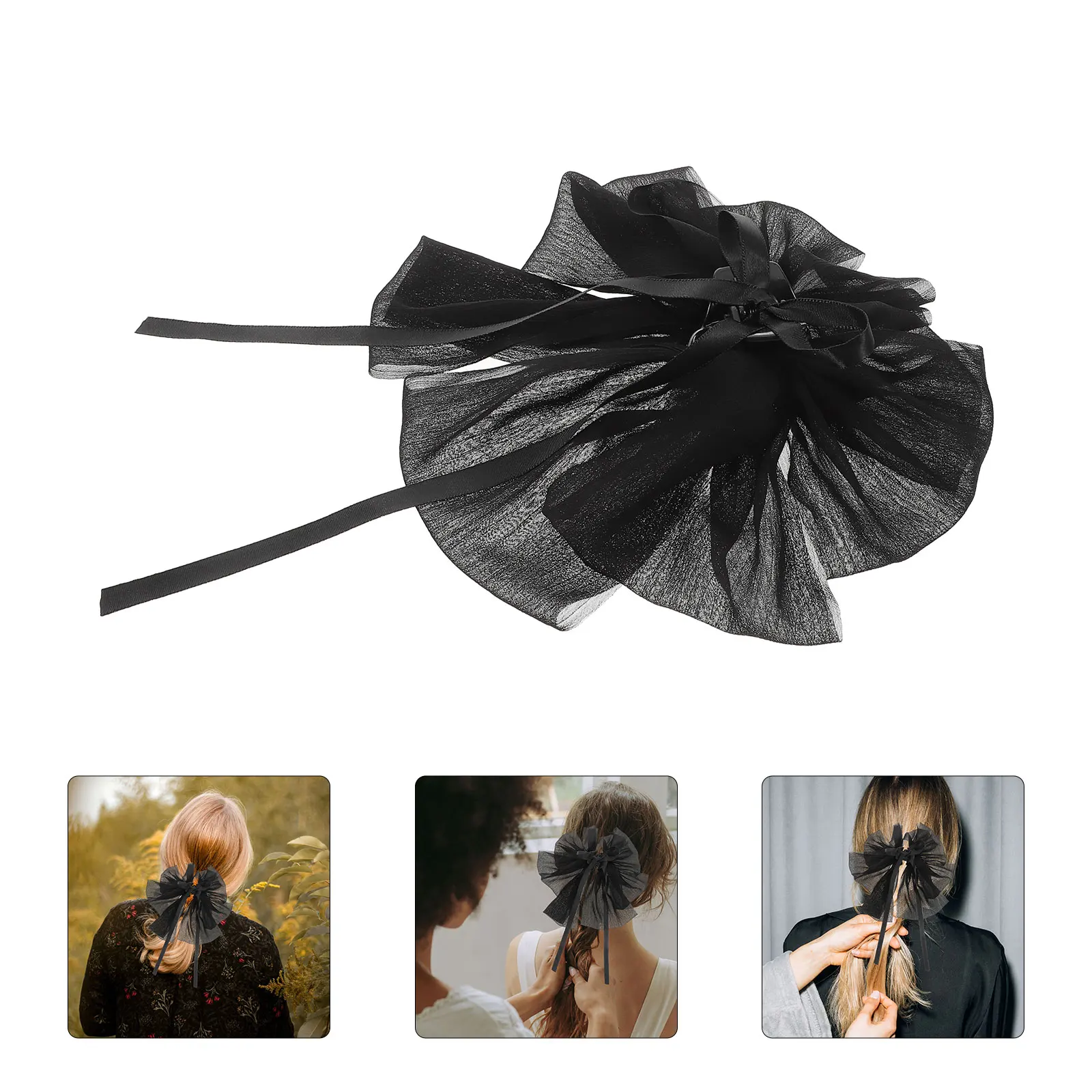 

Large Bow Claw Clip Non-Slip Stylish Women Thick Thin Hair Accessories Functional Nape Bun Claw Hair Styling Accessories