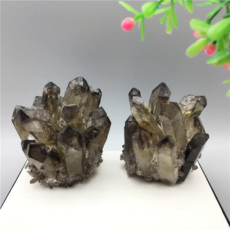 Natural citrine cluster ornaments raw ore specimen demagnetization purification home decor crystal cluster craft wholesale