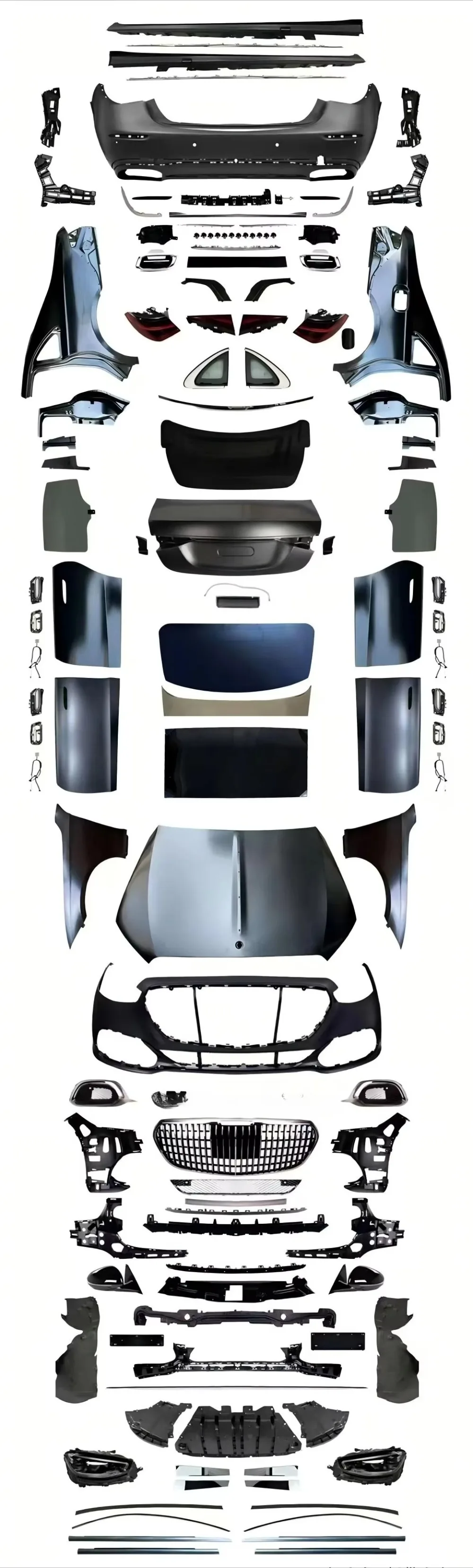 For  S-class 2006-2013 Upgrade to 2025 W223  Style Bodykit 1:1 with High Quality LED Headlight Doors Handles