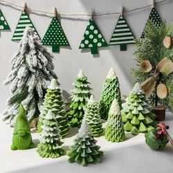 Creative Christmas Tree Silicone Candle Mold Handmade Aroma Plaster Desktop Ornaments Mould DIY Christmas Candle Making Supplies