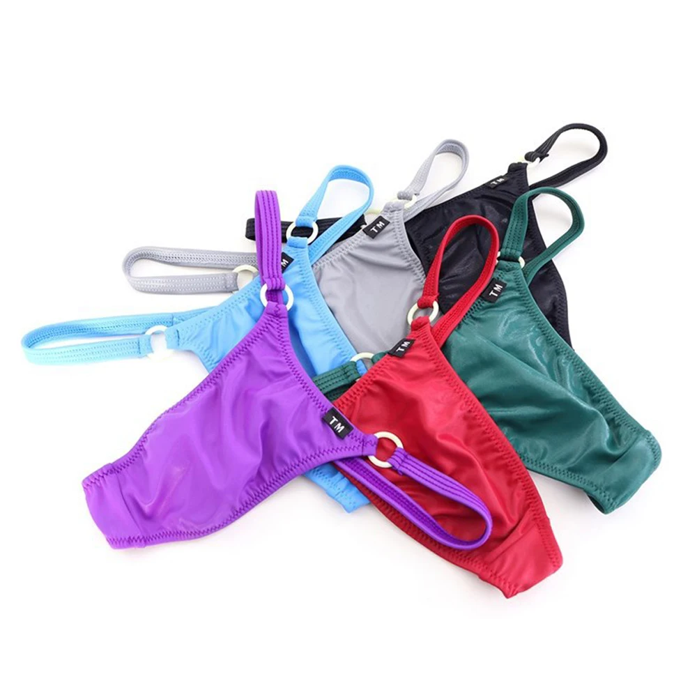 Men\'s Small Briefs G-String U Convex Underwear T-Back Briefs Sexy Micro Low-Rise Bikini Pouch Panties Lingerie String Homme