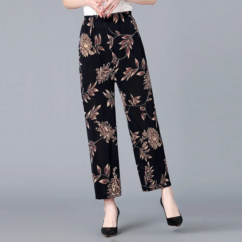 Mùa Hè In Hình Thẳng Quần Lót Nữ Cao Cấp Rời Crop Quần Nữ Dạo Phố Pantalones De Mujer