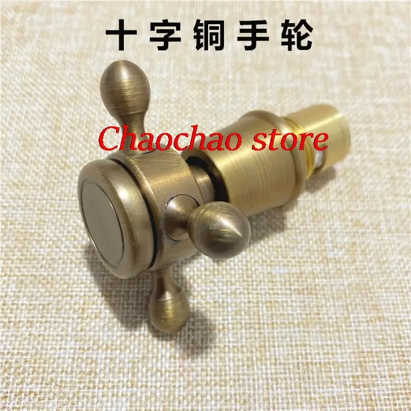 All copper faucet handle cross plum blossom hand wheel antique double-handle faucet valve core