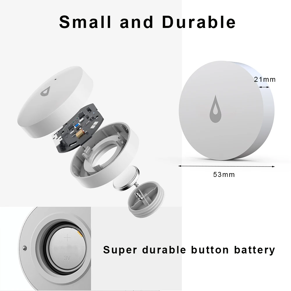 Imagem -06 - Meian-zigbee Inteligente Sensor de Vazamento de Água Detector de Inundação sem Fio Alarme de Segurança em Casa Tuya Vida Inteligente