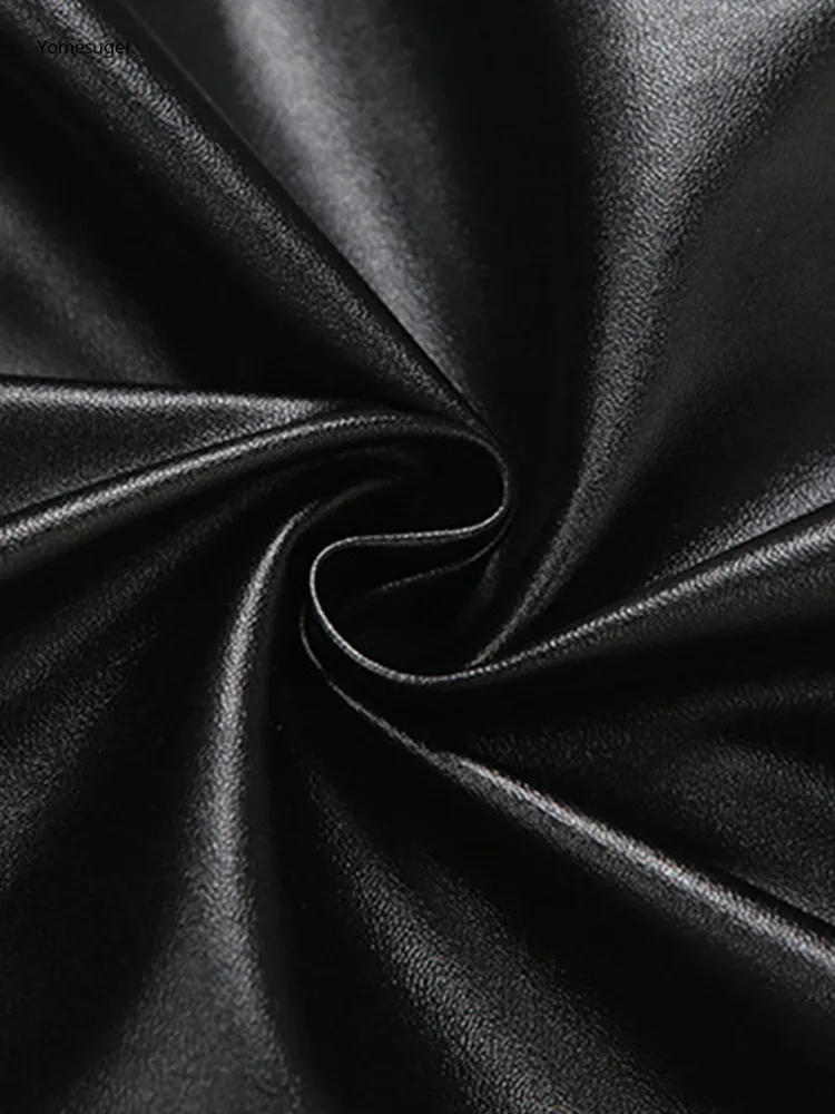 Yomesugar Sexy Halloween PU Strap Dress Donna Irregolare Petto basso Backless Split Skinnny Abiti Coquette Midnight Clubwear