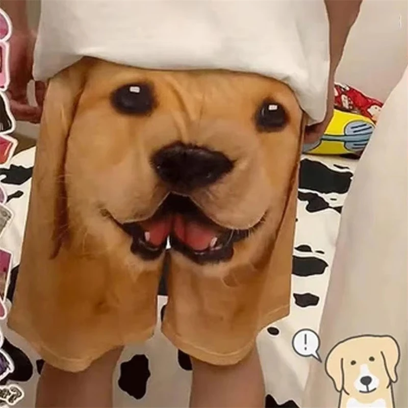 Funny Pets Dog Shorts Cool 3D Printed Men's Shorts Summer Cute Animal Shorts Walking Home Sleepwear Casual Fashion Beach Shorts