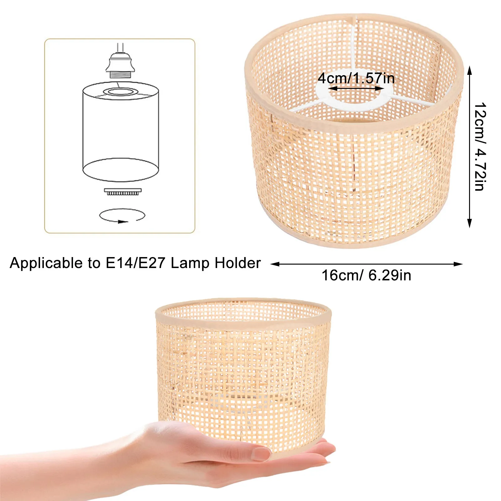 

2 шт. бамбуковых плетеных абажура для подвесного светильника в деревенском стиле для столовой и прихожей