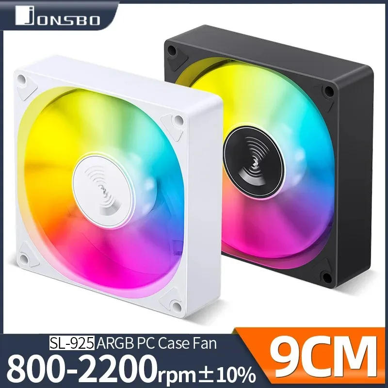 Jonsbo SL-925 9CM Case Fan 5V ARGB Sync Addressable RGB 92mm PWM 4Pin Quiet Chassis Cooling CPU Cooler Replace Fan