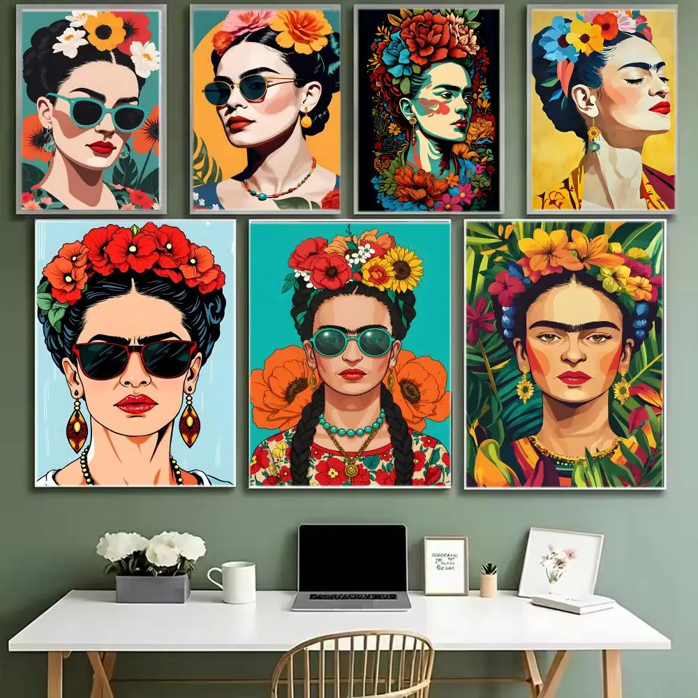 Póster de la pintora mexicana F-Frida Kahlo, póster icónico, arte de pared impreso, póster decorativo, mural, decoración del hogar, regalo sin marco