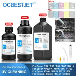 UV Cleaning Liquid For Epson Roland Mimaki Ricoh Konica UV Modified Printer Cleaning Fluid UV DX5 Printhead Cleaning Solution