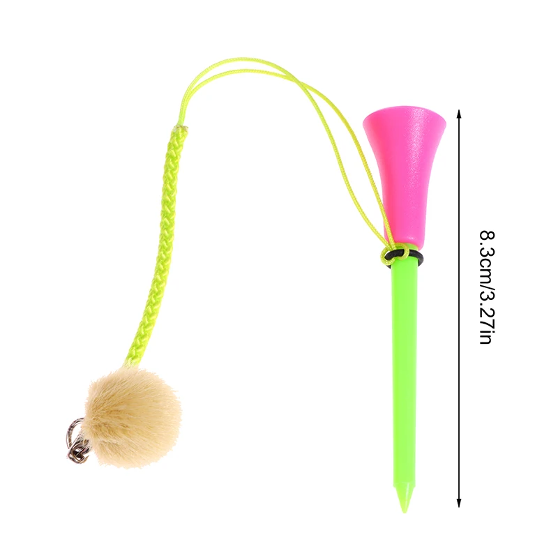 1Pc Golf Rubber Tees With Imitation Mink Fur Plush Balls&Handmade Rope Prevent Loss Different Colors Golf Ball Holder