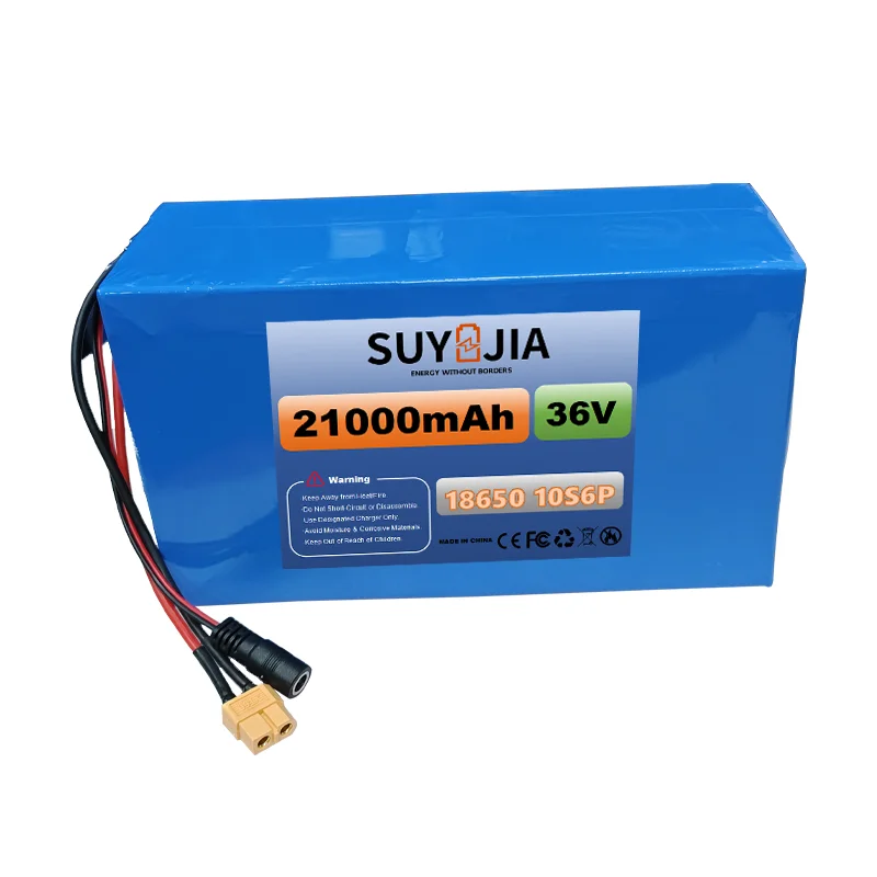 10S6P 36V 21000mAh 18650 Rechargeable Lithium-ion Battery Pack  High Capacity BMS Suitable for All Kinds of Electric Vehicles