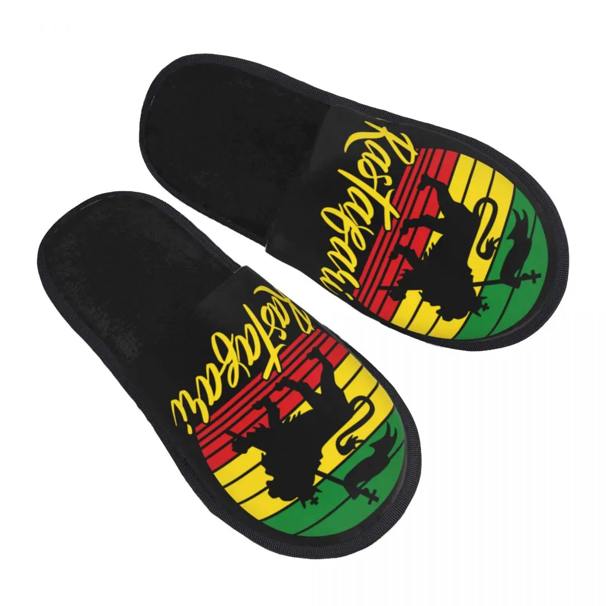 

Lion Of Judah Rasta Jamaican Reggae House Slippers Women Comfy Memory Foam Slip On Spa Slipper Shoes
