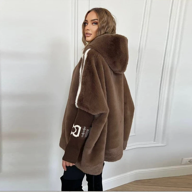 Casual solto com capuz retalhos jaqueta na moda outerwear outono casaco nova moda outono na moda feminina roupas de alta qualidade