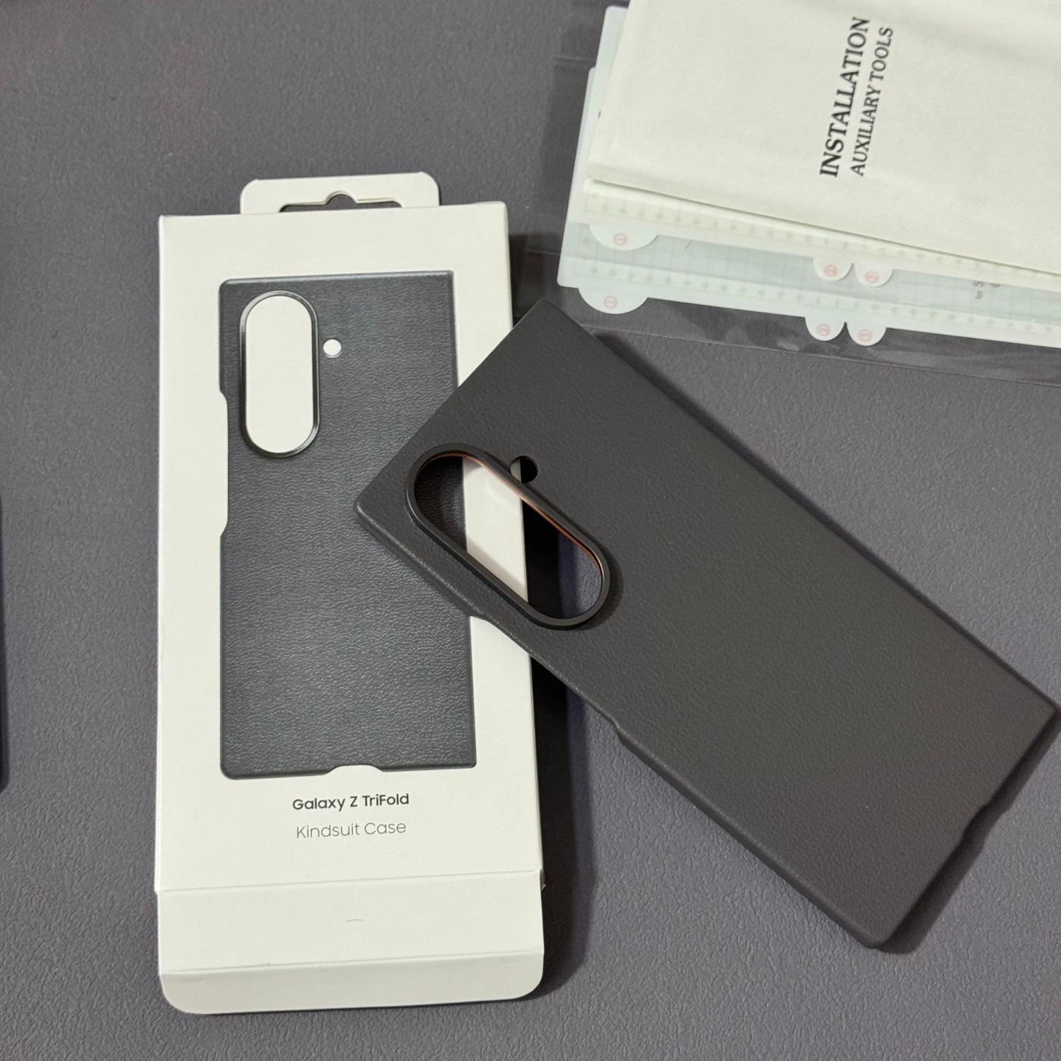 

Простой кожаный чехол для мобильного телефона Samsung Galaxy Z TriFold 5G ZTriFold с гидрогелевой защитной пленкой, приятный для кожи задний чехол