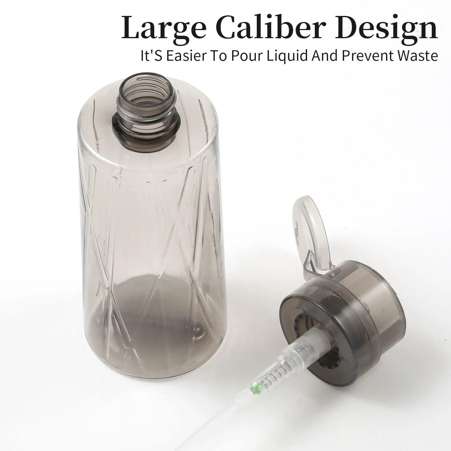 250/300ml Press Pump Dispenser Bottle Empty Container Portable Refillable for Salon Manicure & Home Makeup Press Cap Nail Polish