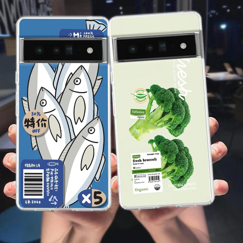 Google Discounted Salted Fish And Vegetables Phone Case for Google Pixel 10 9 8 7 6 5 4 4XL SOFT TPU 7A 6A 5A Pro XL Transparent Shell - Aliexpress Deal