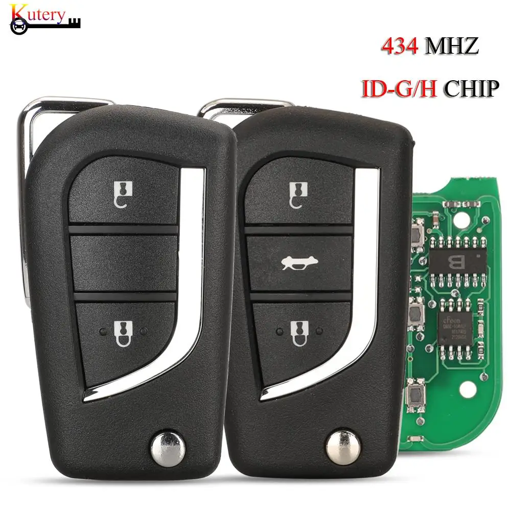 jingyuqin zdalny inteligentny kluczyk samochodowy dla Toyota Aygo brytyjski Corolla Verso Peugeot Citroen 433MHz ID-G/H(8A) Chip 2/3 przyciski VA2