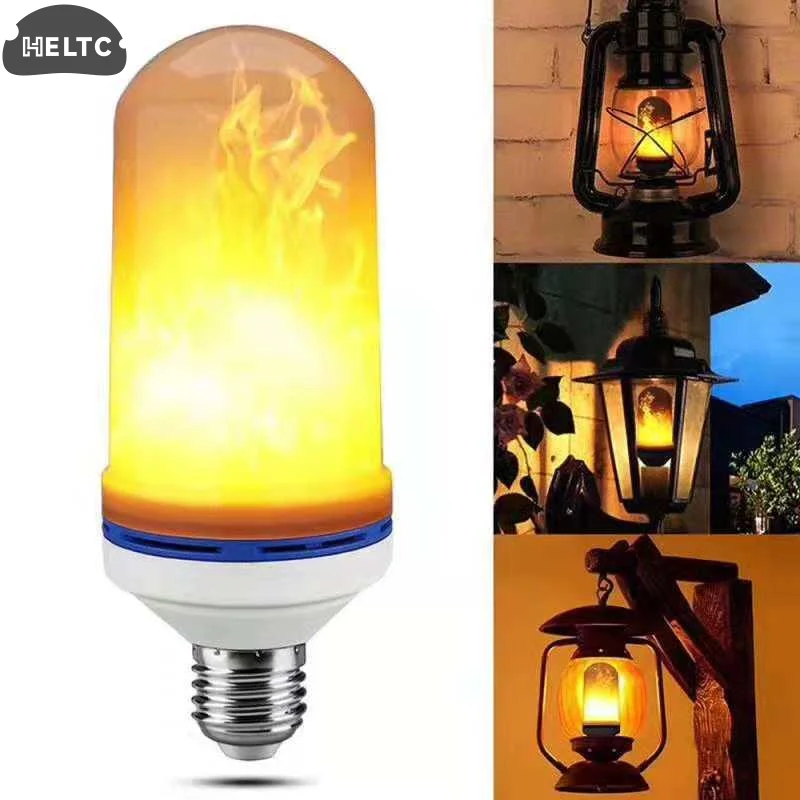 1 pçs 5w 4 modos de simulação de fogo cintilação e27 led efeito chama lâmpada para festa ktv jardim decoração casa iluminação ao ar livre