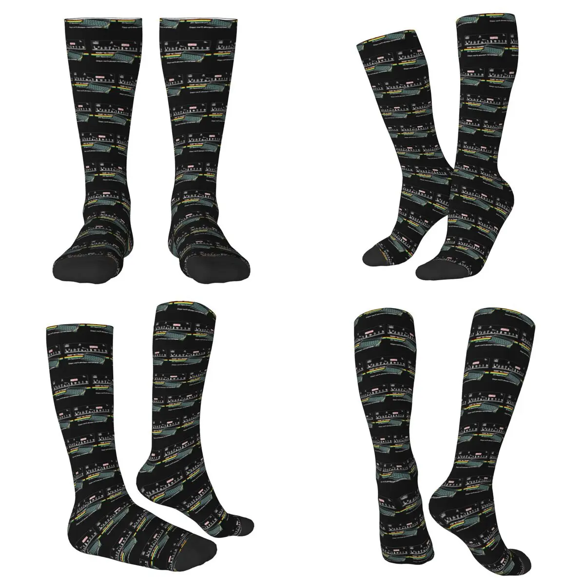 

Всесезонные ZX SPECTRUM QUEUE JUMPERS Подставки (набор из 4 шт.) Носки Harajuku Crew Socks Забавные чулки для мужчин и женщин