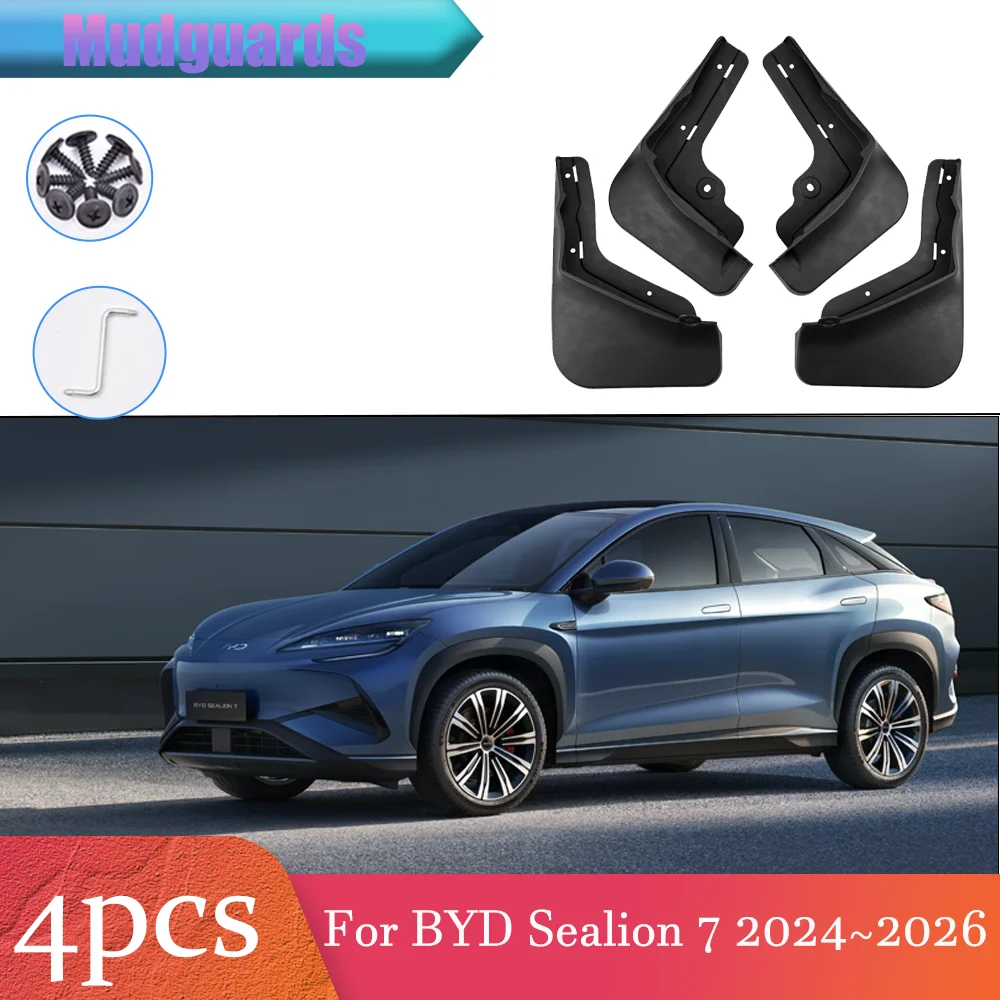 

Для BYD Sealion 7 2024 ~ 2026 2025 PP Мягкий пластик Автомобильные колеса Брызговики Грязевая кожа Защитные крылья Брызговики Запчасти Аксессуары