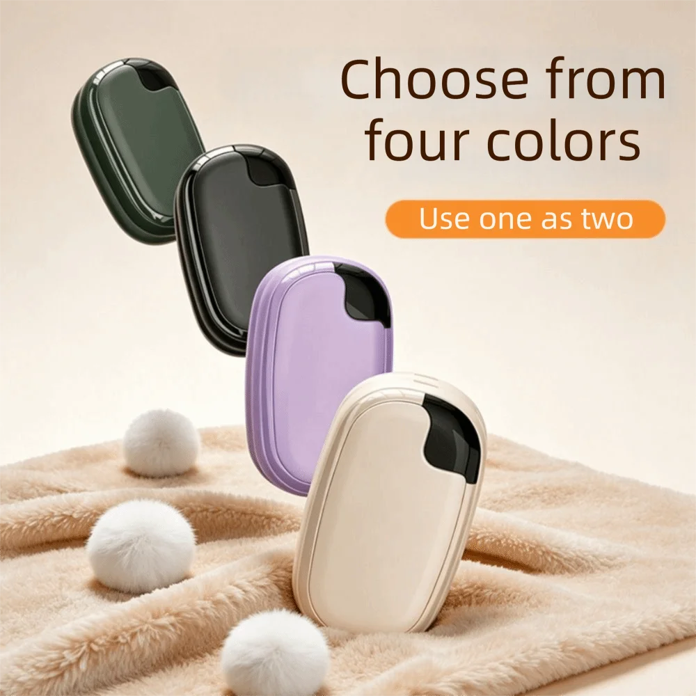 2 in 1 Magnetic Split Hand Warmer Fast Heating 3 Temperature Settings Portable Hand Heater Digital Display Detachable