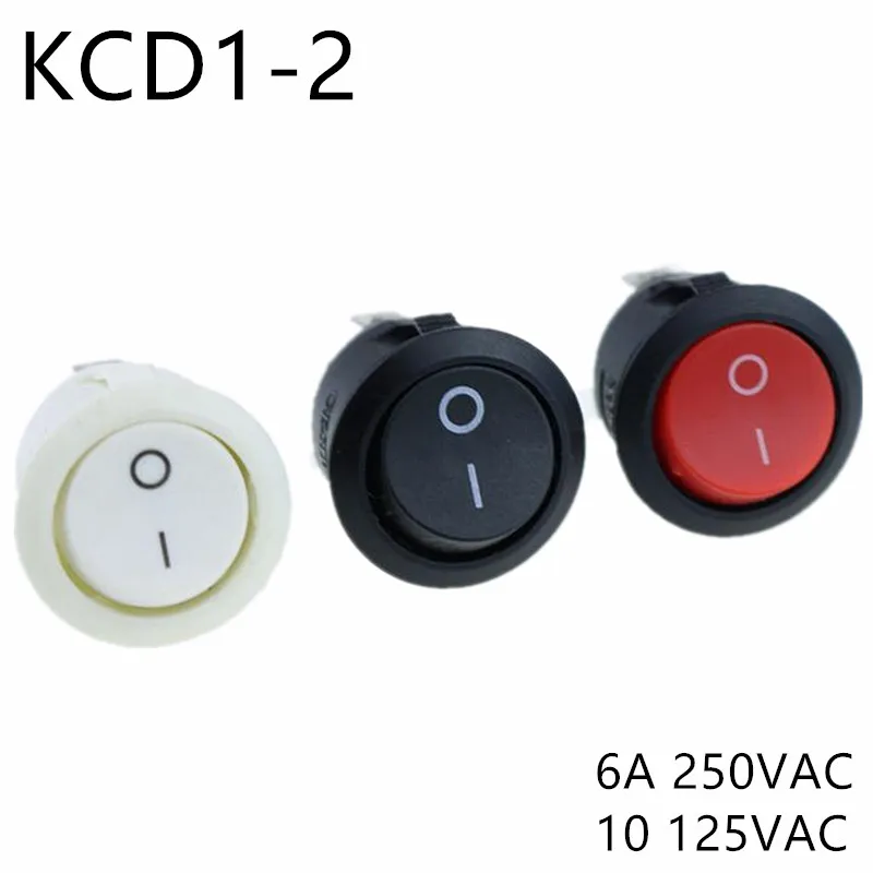 

KCD1-105 AC 6A 10A 250V On Off Rocker Switch Black 2Pin Power Switch Push Button Switch Black White Factory