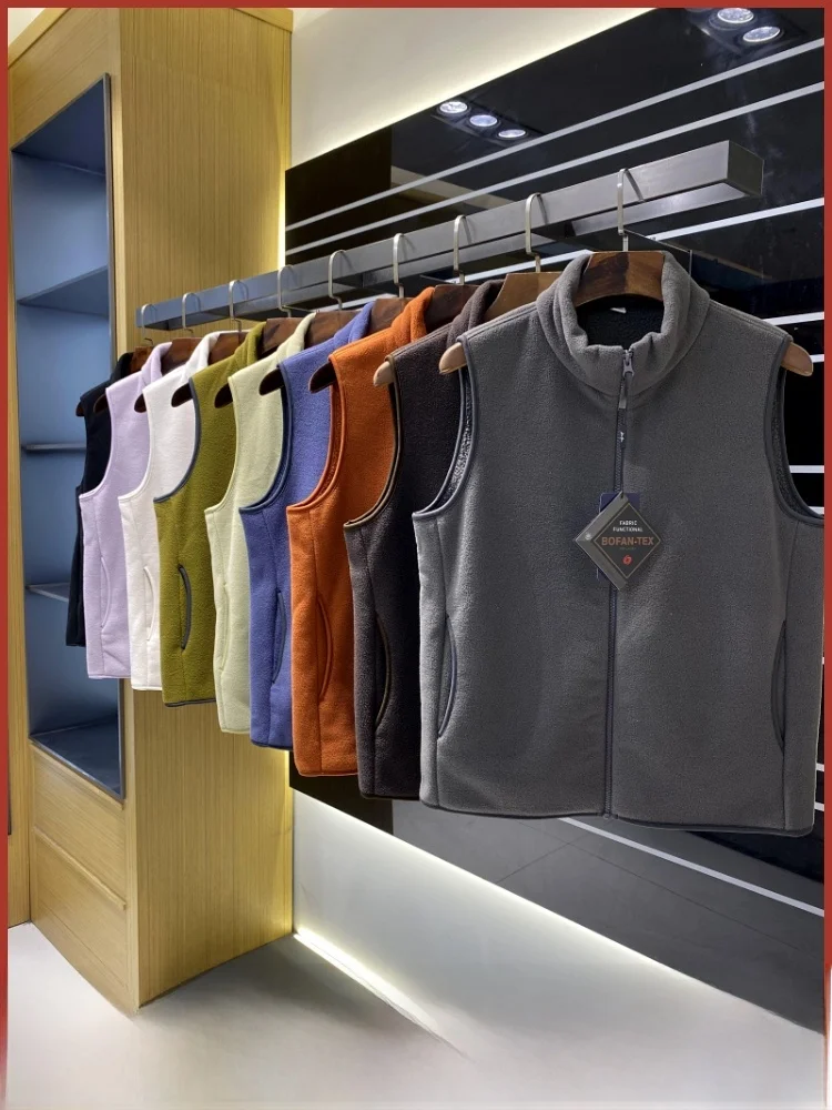 

ex Fce Lined Vest Colors Warm Stand Collar Svel Casual Versatile Autumn Winter Faionable Polyester Fiber