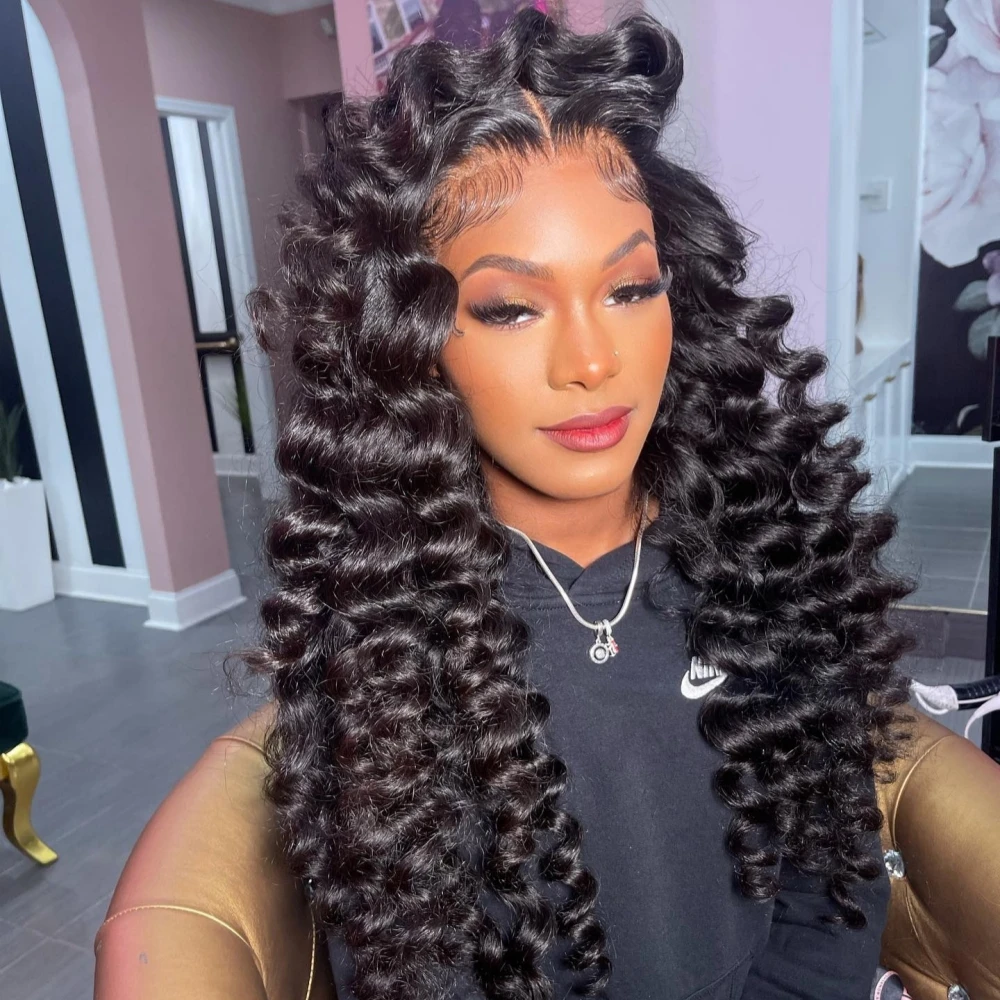 

200 Density Transparent HD Human Hair Wig 40 Inch Loose Deep Wave 13x4 Curly Lace Front 13x6 Water Wave Lace Frontal Wigs