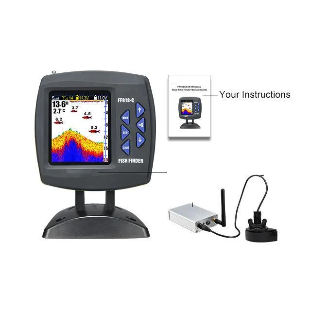 شاشة ملونة كبيرة 300 متر مكتشف الأسماك البحرية طويلة المدى تكنولوجيا متطورة تحت الماء عالية الوضوح كشف الأسماك السونار #5