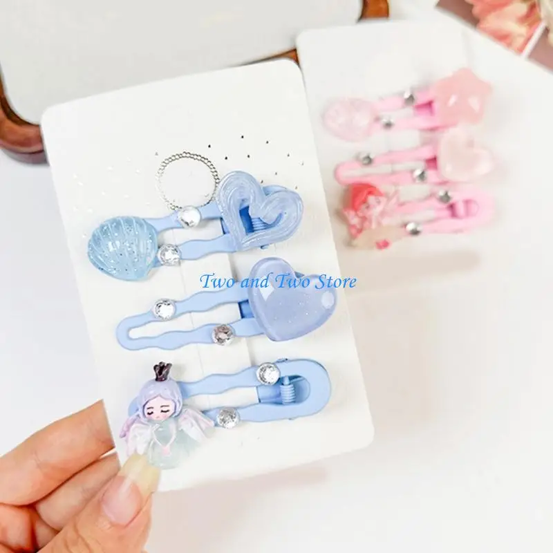 

HX6F 3Pcs Childrens Hair Clip for Fine Hair Practical Plastic Metal Clip Strong Hold