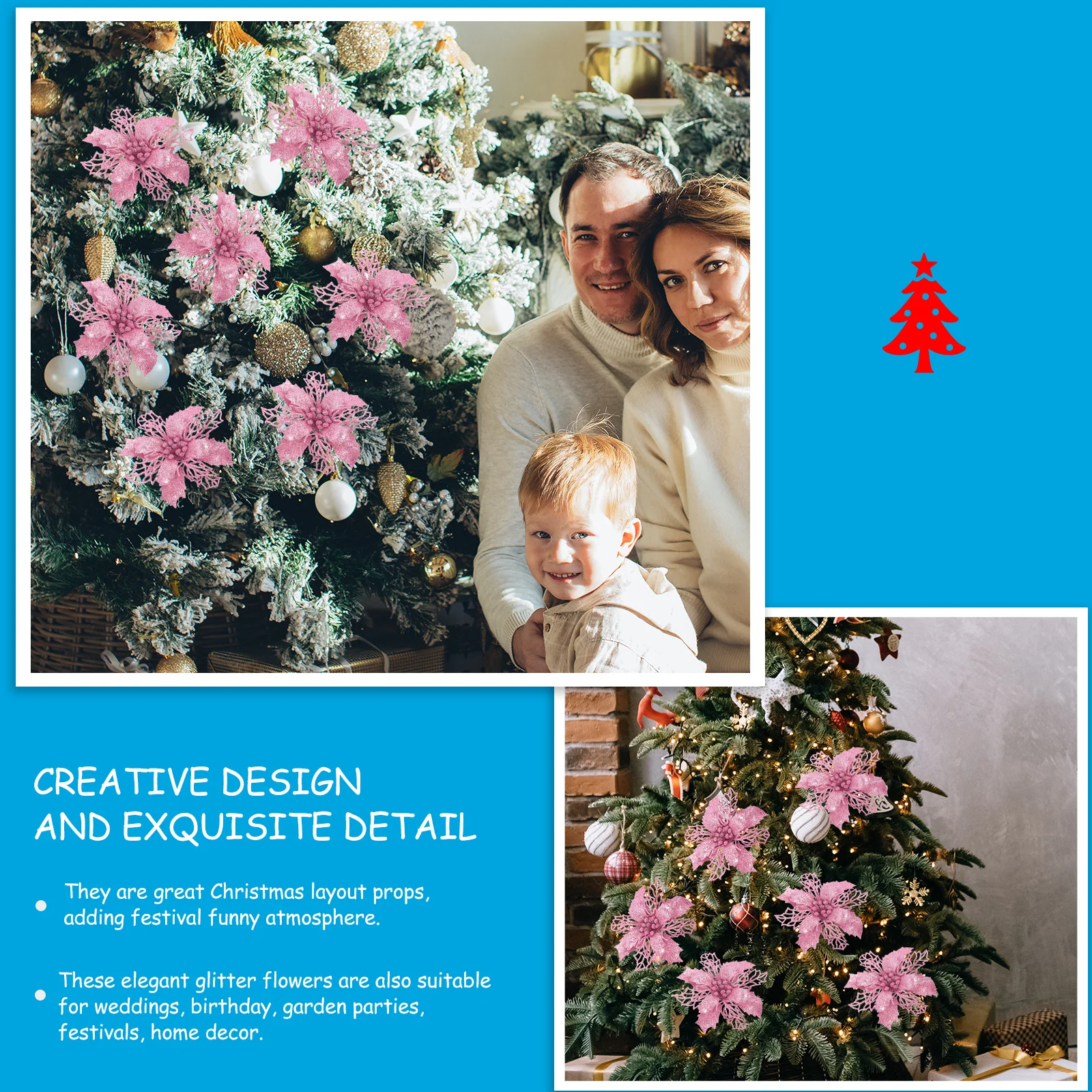 

20Pcs Christmas Wreath Accessory Christmas Garland Decor Beautifully Crafted DIY Fake Flower Vintage Home Decoration