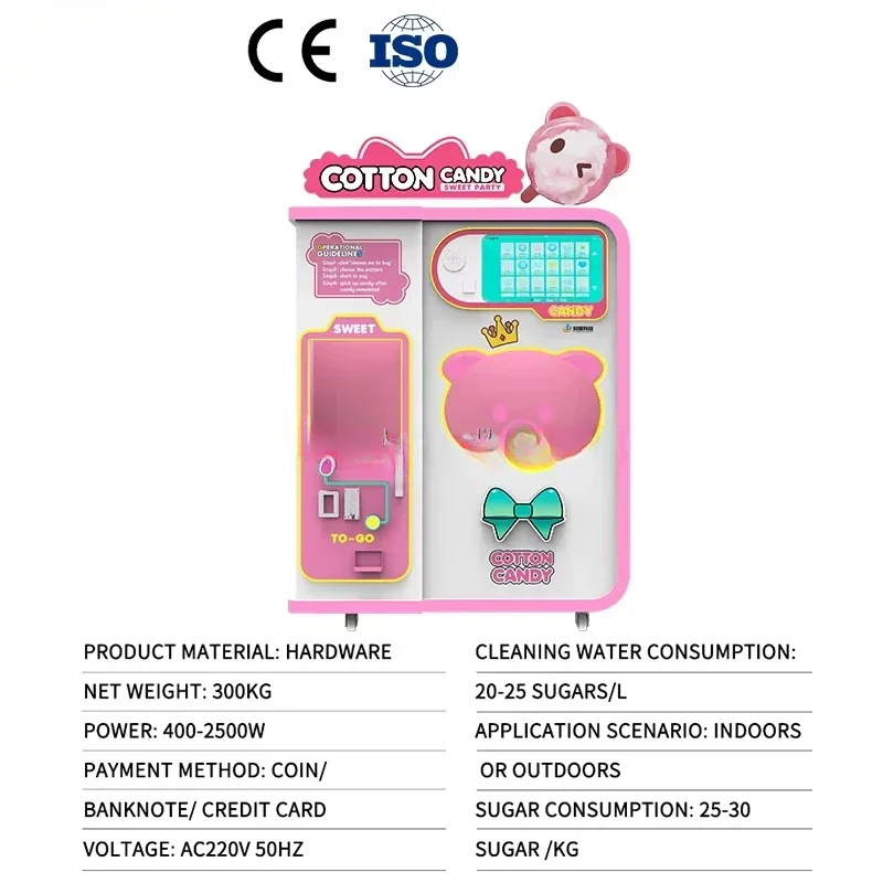 Customized China-Made Fully Automatic Tabletop Cotton Candy Machine: Commercial-Grade 3D Automatic Cotton Candy Floss Maker For