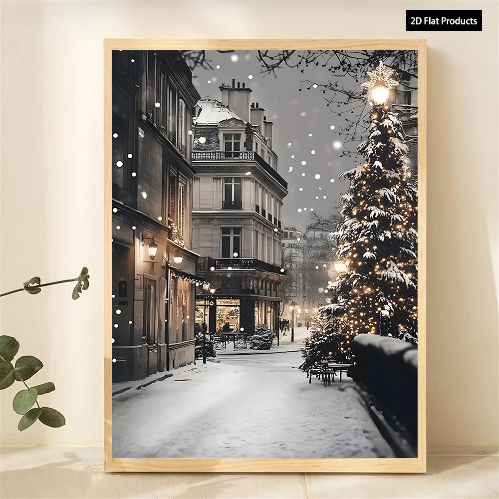 

500/1000/1200/2000PCS Puzzle Snowy Christmas Eve in Paris Jigsaw Creative Decompression Toys Family Fun Puzzles Home Wall Decor