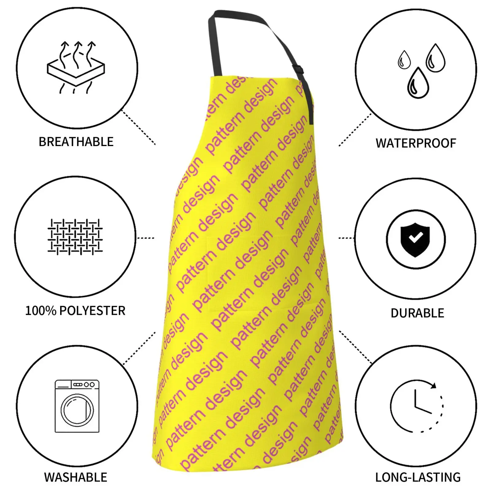 Wholesale 10Pcs Custom Logo Waterproof Apron Oxford Cloth Bulk Oilproof Chef Bib With Pockets Barista Restaurant Workwear Smock