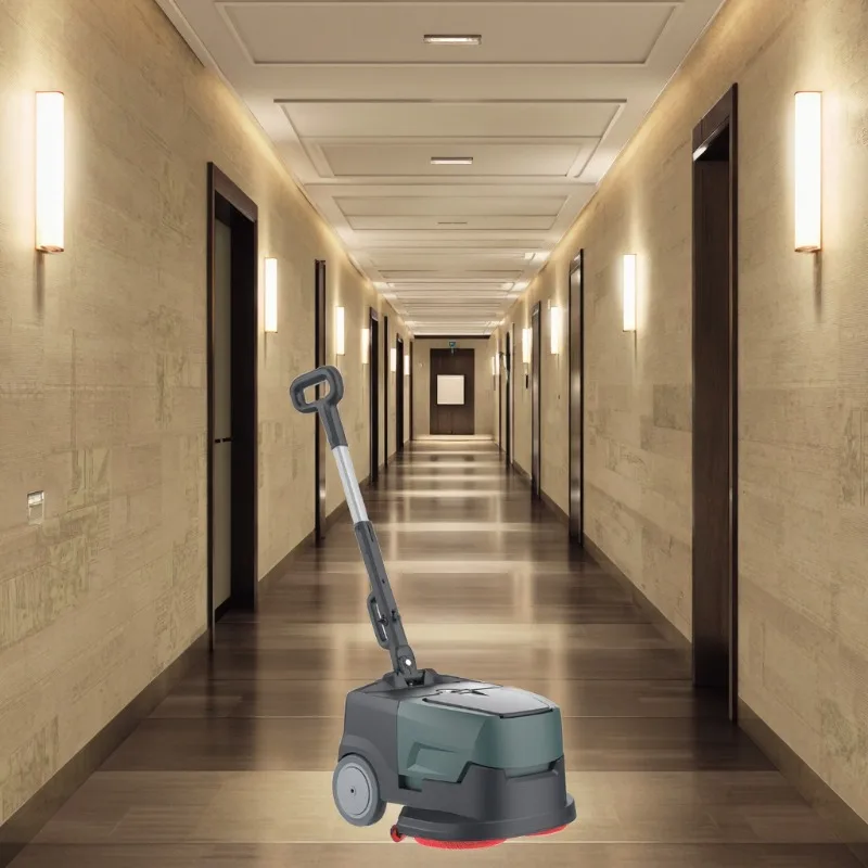 Commercial Hotel Floor Scrubber Small Battery Electric Walk-Behind Auto New Condition