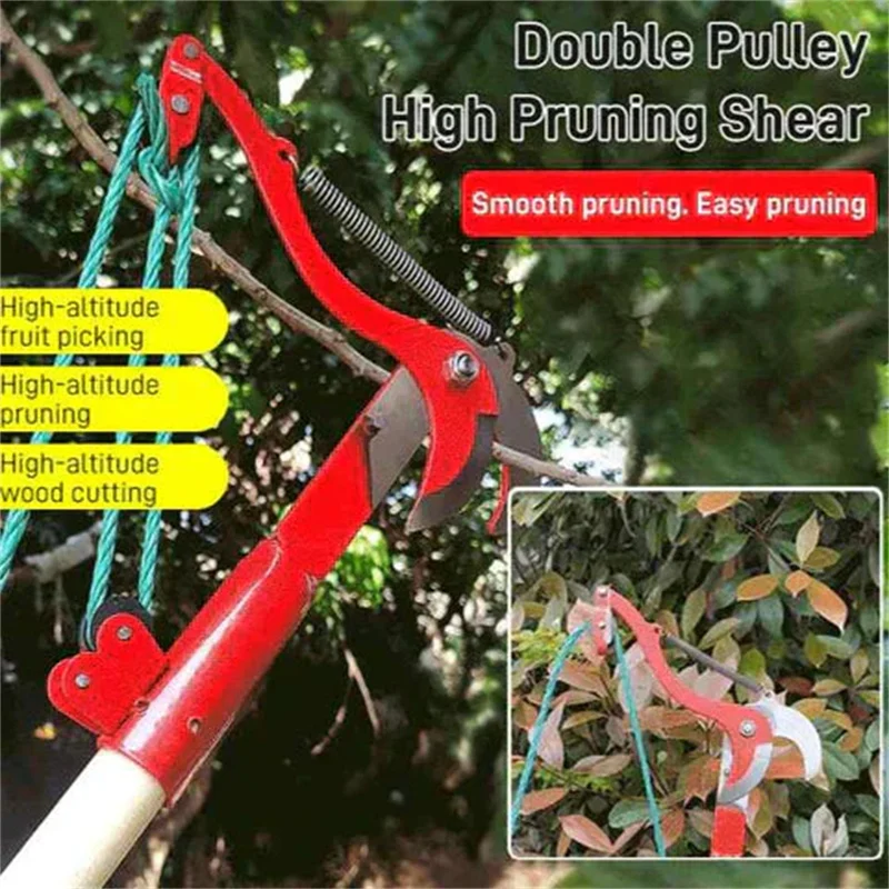 

Double Pulley High Pruning Shear 2025 Japan Denosuke carbon steel labour-saving high stem shears Tree Pruner Branches Cutter