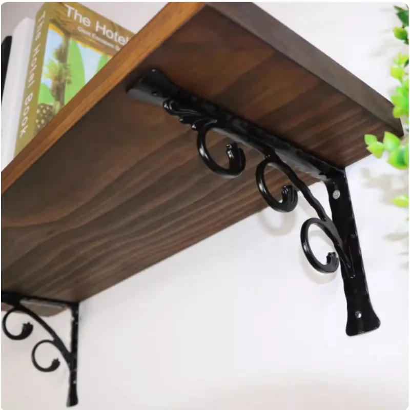 1 Pair Right Angle Metal Floating Shelf Brackets Wall Mounted Brackets for DIY Table Work Bench Bookcases Space