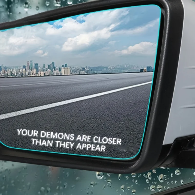 Your Demon Is Closer Than You Think Sticker Funny Quote Vinyl Decal Car Mirror Window Dark Humor Decor