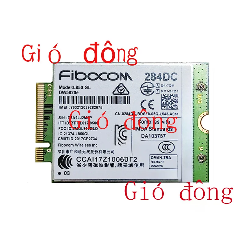 

Fibocom L850-GL DW5820E XMM7360 LTE Cat9 M.2 module for Dell Inspiron 5390 5391 7391 Latitued 3500 3510 5300 5310 Precision 3541