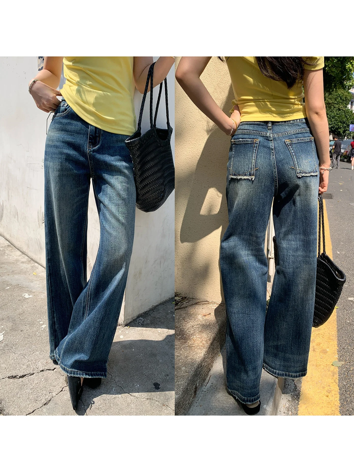 

Винтажные женские джинсы с высокой талией и прямыми штанинами, длинные брюки, весенняя мода, моделирующие фигуру, в пол, повседневные, удобные, комфортного кроя