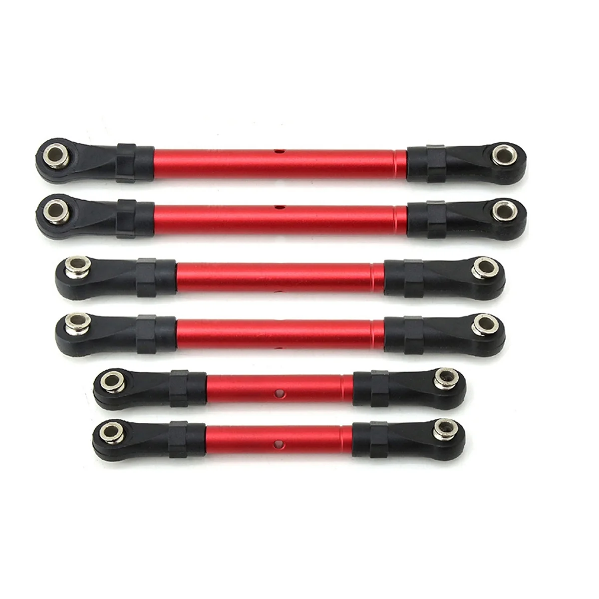 Adjustable Front & Rear Pull Rod Link Tie Rod Steering Rod for Traxxas Hoss/Slash/Rustler 4WD RC Car Upgrade Parts Red