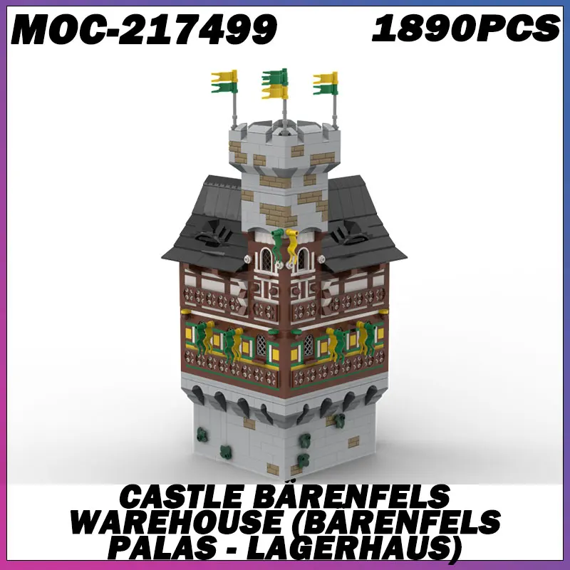 

1890PCS MOC-217499 Small Particle Assembled Medieval Castle Architecture Series Building Blocks Puzzle Gift Toy Model Ornament