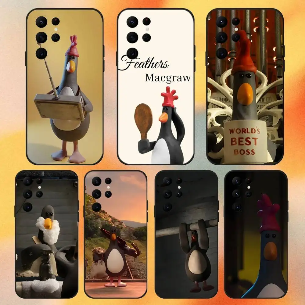 

W-WallaceS Penguin Gromit Phone Case For Samsung S 25,24,23,22,30,21,10,9,Ultra,Plus,Lite,FE,4,5G Black Soft Case