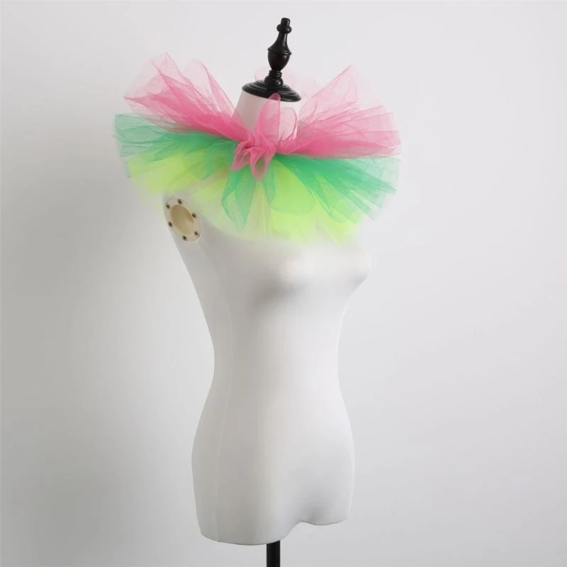 652f Victorian Ruffled Mesh Collar Femmes en tulle